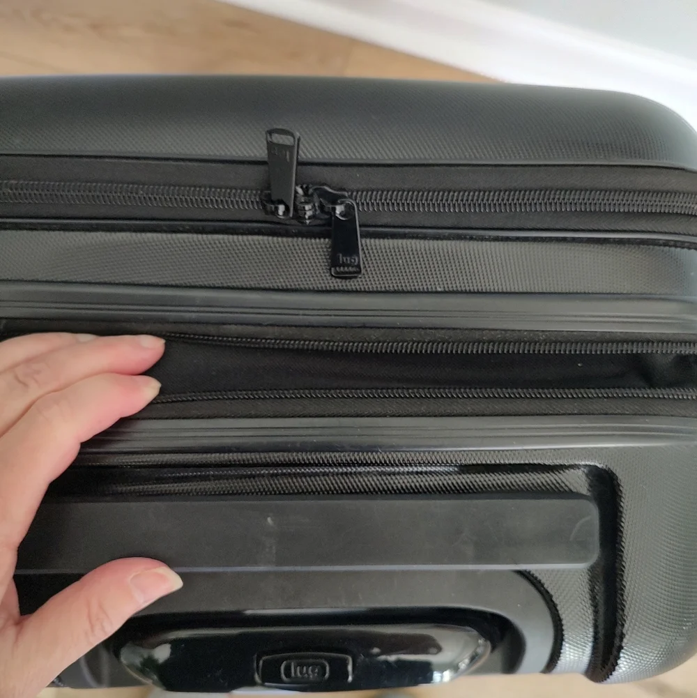 Lug Booster 4 Wheel Quilted Hard Side Carry On Suitcase Black 21